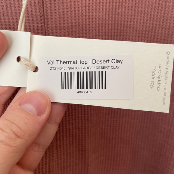 Z Supply Thermal Top NWT - Picture 3 of 7